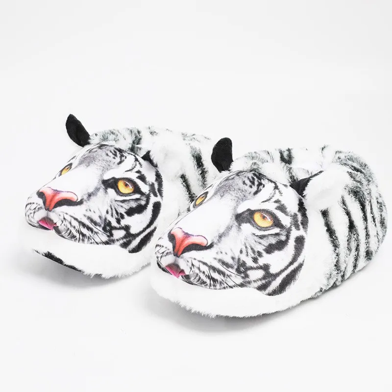 Tiger Slipper New Fashion Cheap cute Animal Plush Slippers fluffy soft Warm Indoor Shoes Women Kids Girls
