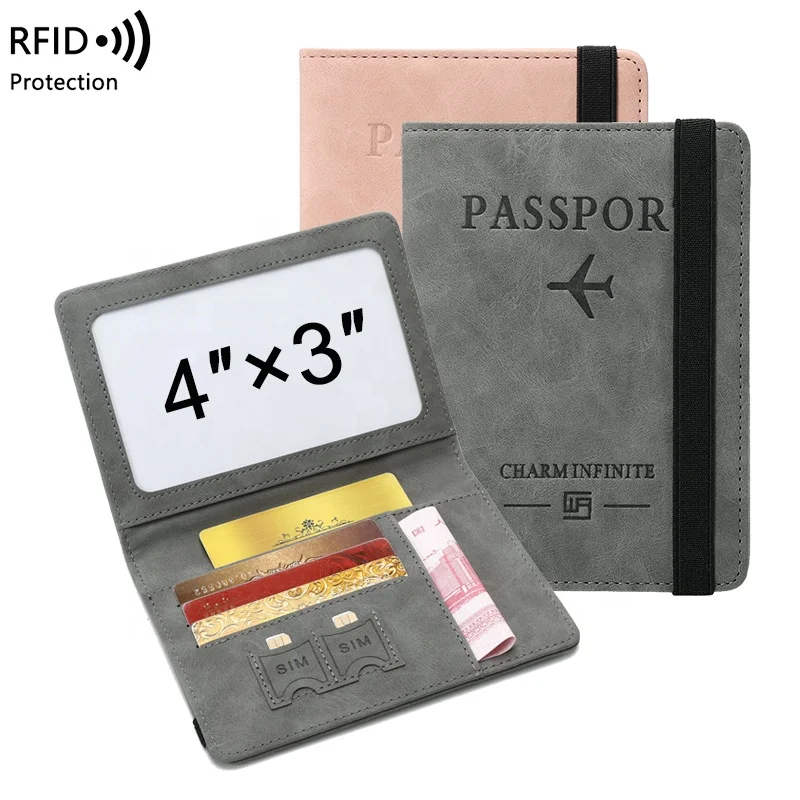 Free sample 2022 Amazon hot 4x3 Inch Vaccination Card passport protector RFID Travel Passport wallet and Vaccine Card Holder