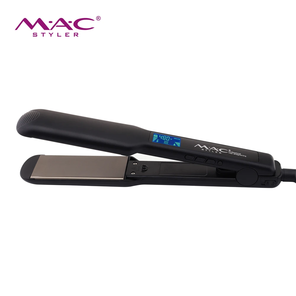 MAC Styler Wholesale 480F Black Color Titanium Flat Iron MCH Fast Heating Wide Plate Hair Iron Straightener