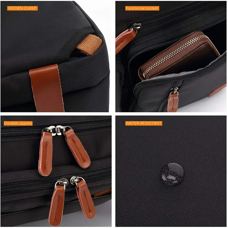 Convertible Backpack Messenger Bag Custom Laptop Shoulder Bag Rucksack Case Travel Business Briefcase For 17.3 Inch Laptop