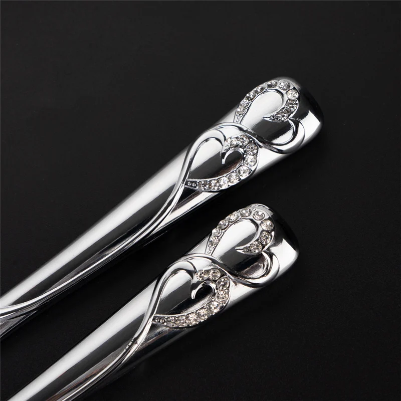 Crystal Handles Stainless Steel Server birthday logo wedding cake knife and serving set with diamond handle