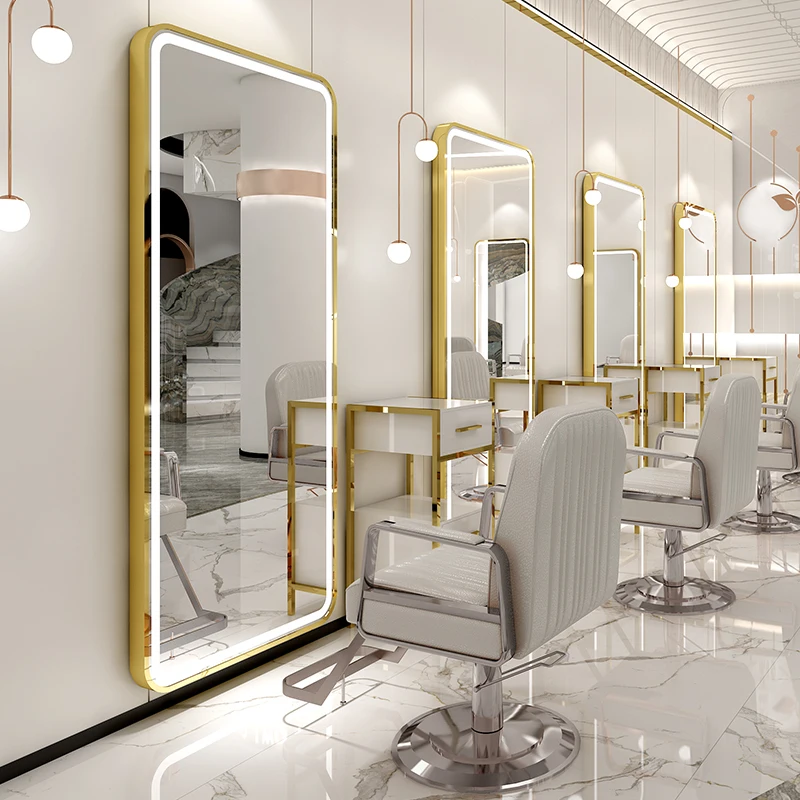 
Custom large size aluminum frame frosted glass smart LED dressing mirrors full length make up salon mirror 