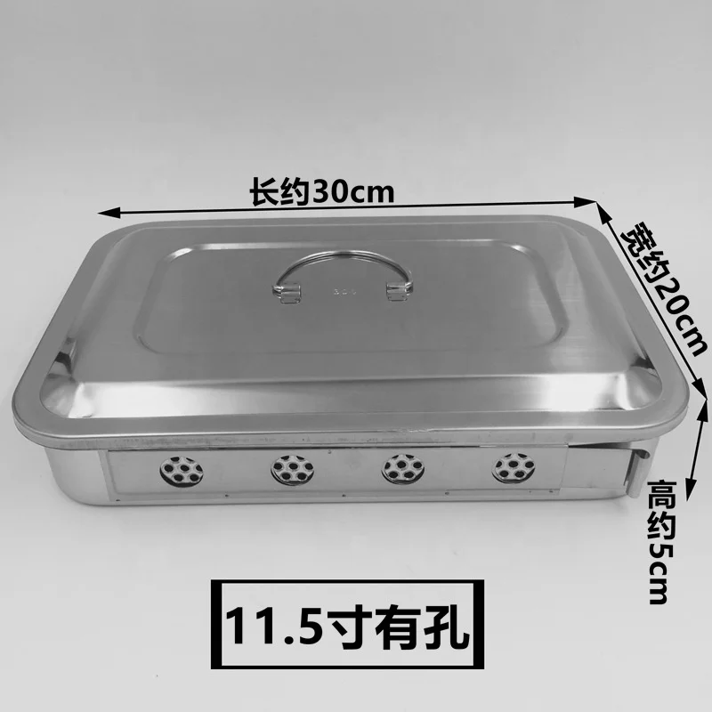 medical Stainless steel surgical instruments sterilization tray box with cover sterilization box with hole without hole