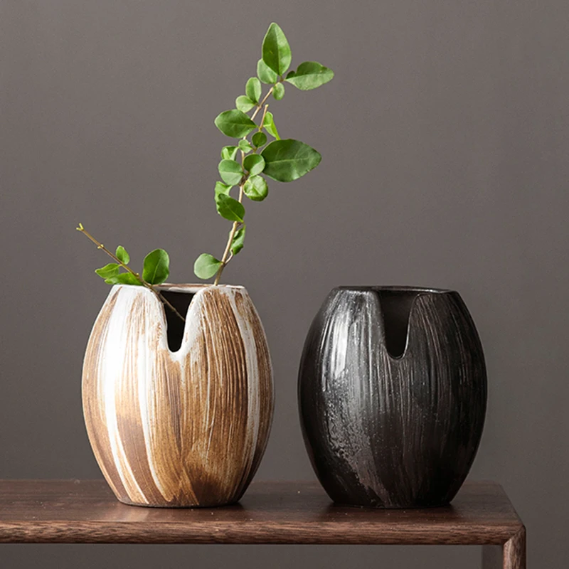 Retro Vintage Chinese Handmade Rustic decoration home antique ceramic vase