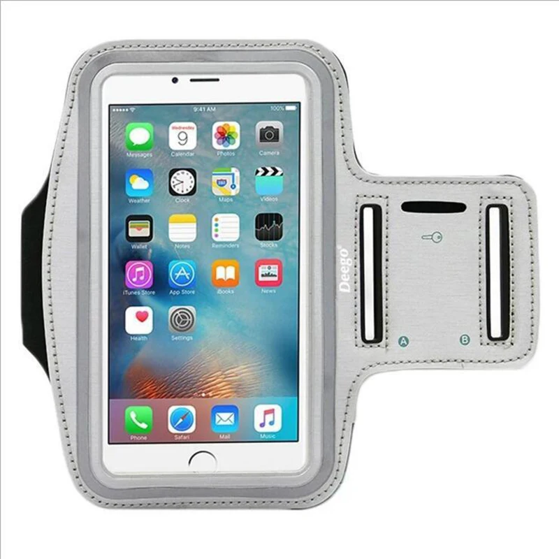 multi colors reflective strip arm band pouch bag touch screen clear mobile phone strap sleeve case holder for running gym sports