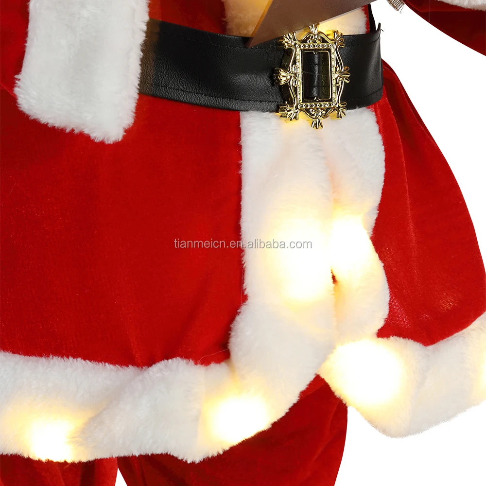 christmas decoration music Animated custom Christmas plush big Santa Claus Ornament large santa claus xmas Figurine navidad xmas