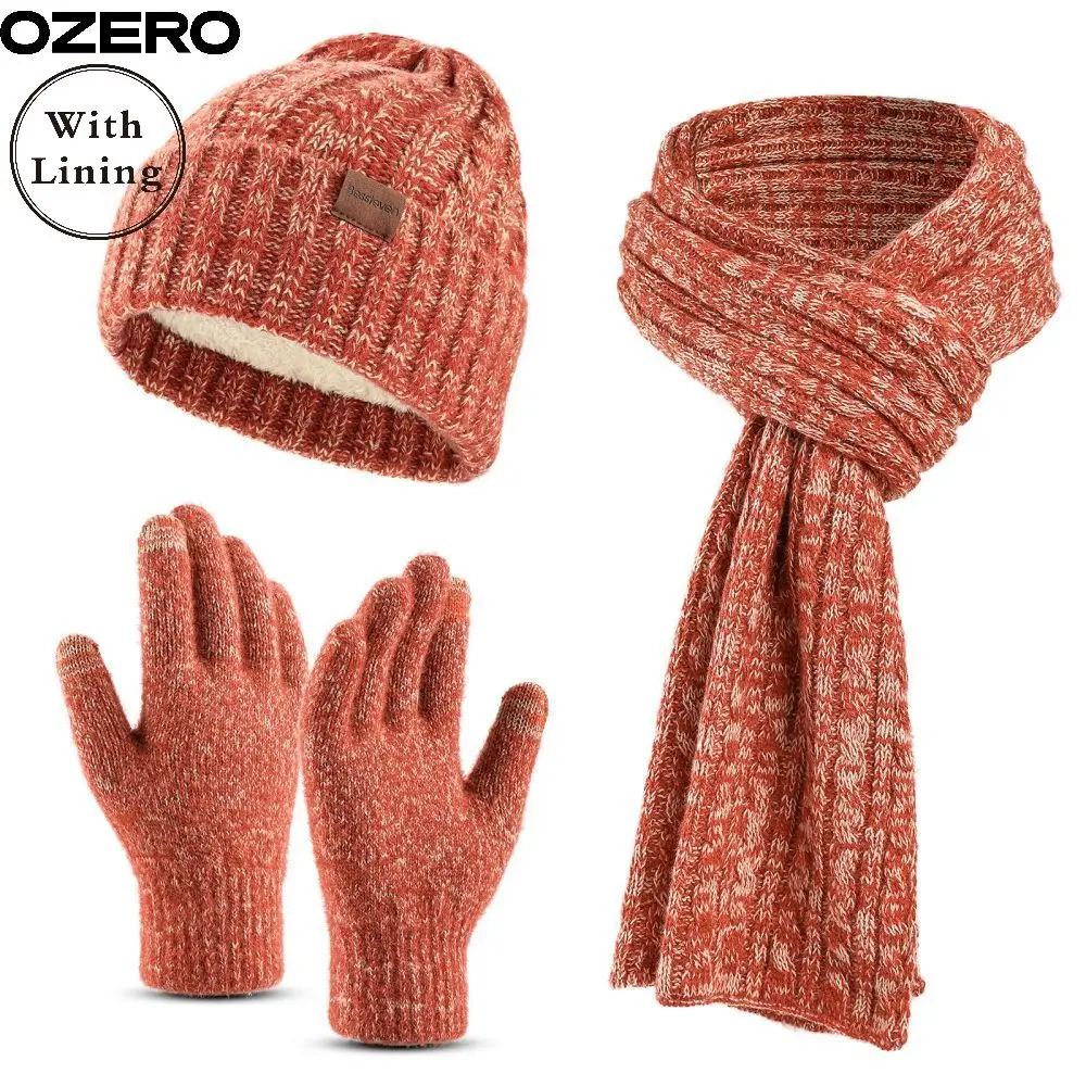 Custom Order OZERO Cozy Insulation Winter Camping Polyester Women Winter Hat With Scarf