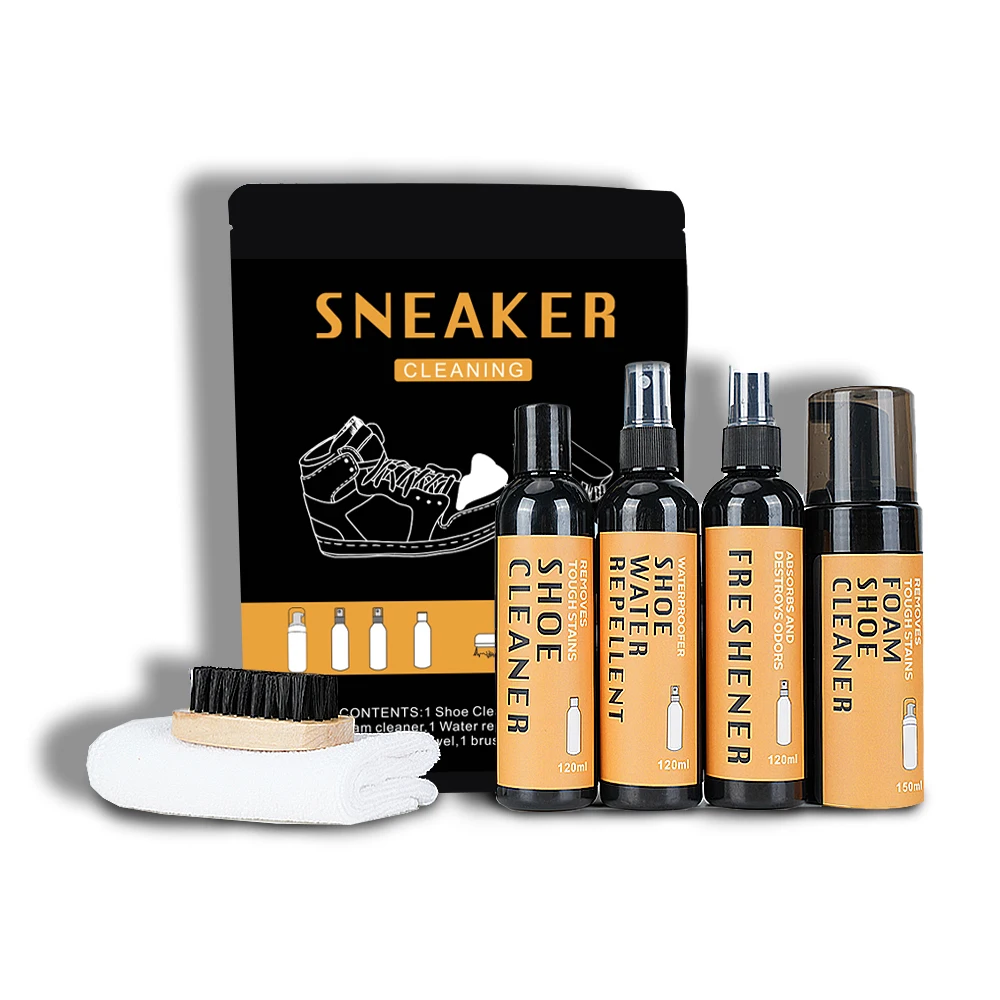 Manufacturer Custom Bag Sneaker Cleaner Shoe Care Kit Deodorizing Waterproofing Shoe Cleaner Set