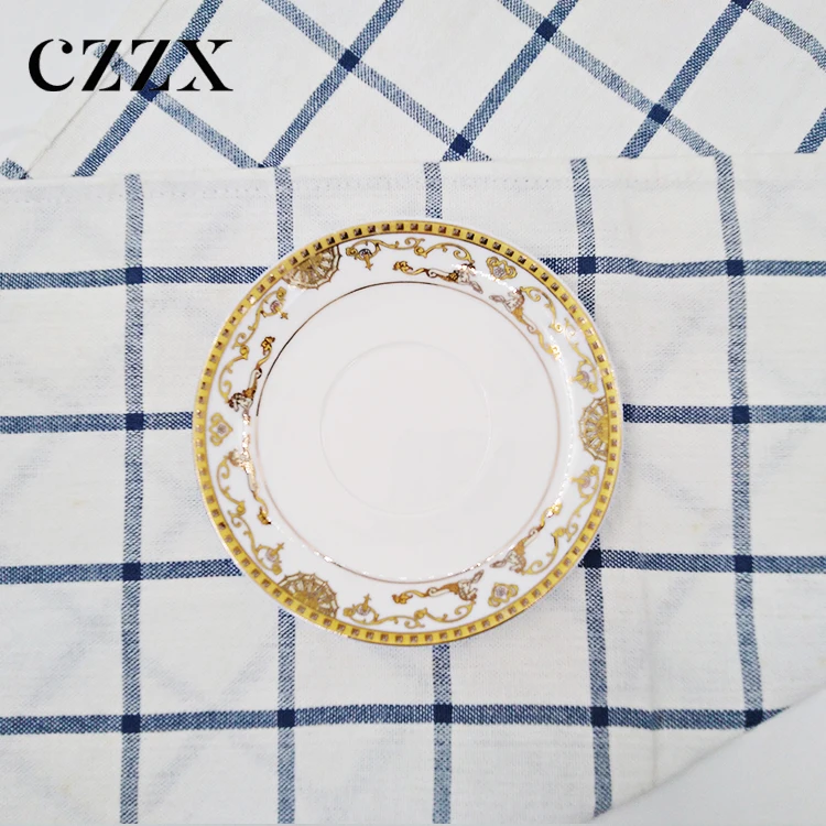 Wholesale European luxury color print design coffee tea ceramic cup and saucer set