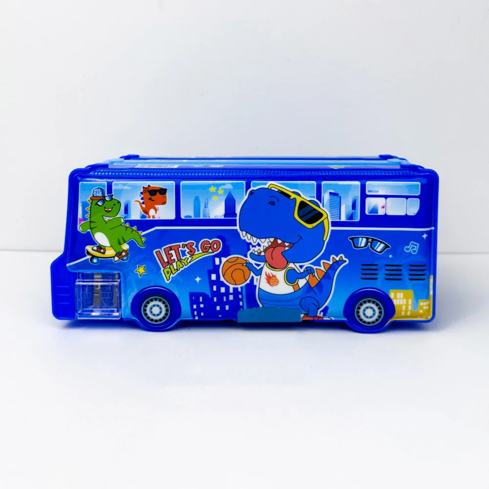 Factory direct kids stationery pencil case cute animal pattern car shape student gift tool school student plastic pencil case