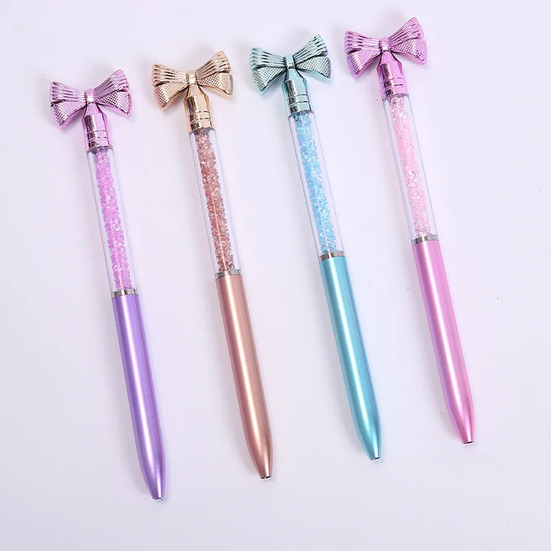 Promotional New Design Macaron Color Simulated Metal Texture Diamond Ball Pen 0.7MM Blue Ink Ballpoint Pens with Custom Logo