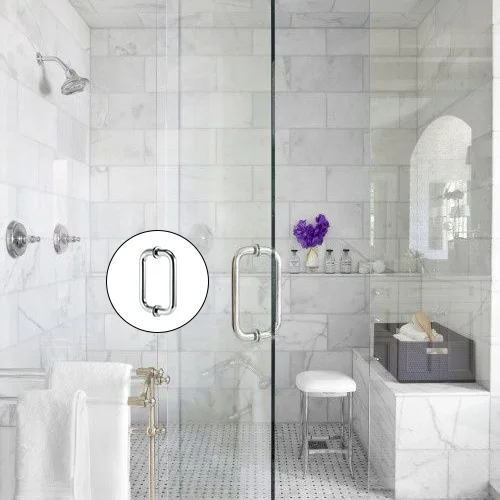 Stainless Steel Shower Door Handle Fittings Bathroom Tempered Glass Door Hardware Accessories