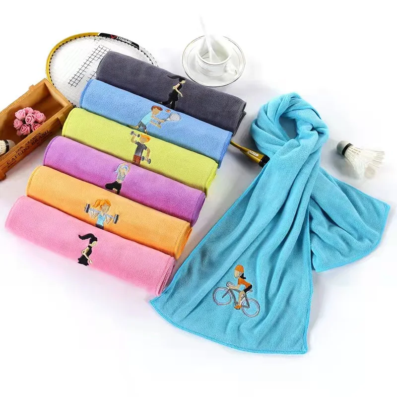 China Manufacture Custom Logo quickly dry microfiber soft embroidery cooling towel sport gym sweat towels