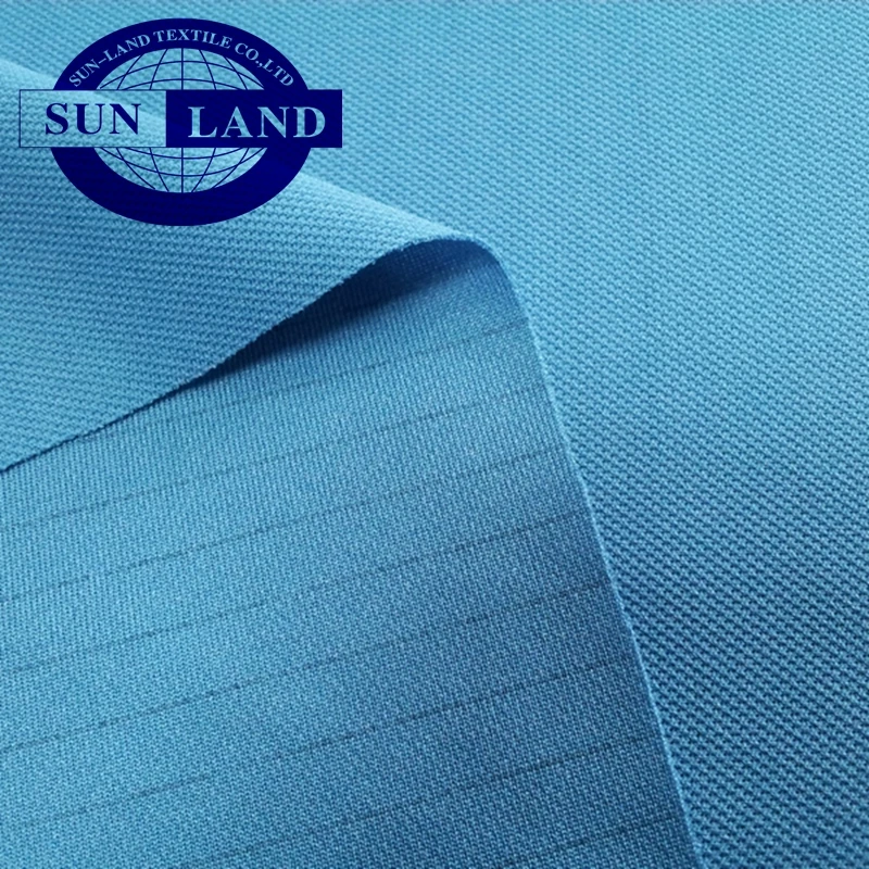 labor uniform workwear cloth 100% polyester antistatic double pique mesh fabric