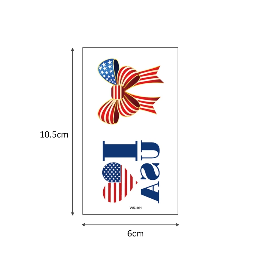 American Independence Day Flag Waterproof Fashion Design Body Art Temporary Tattoo Sticker WS152-WS162