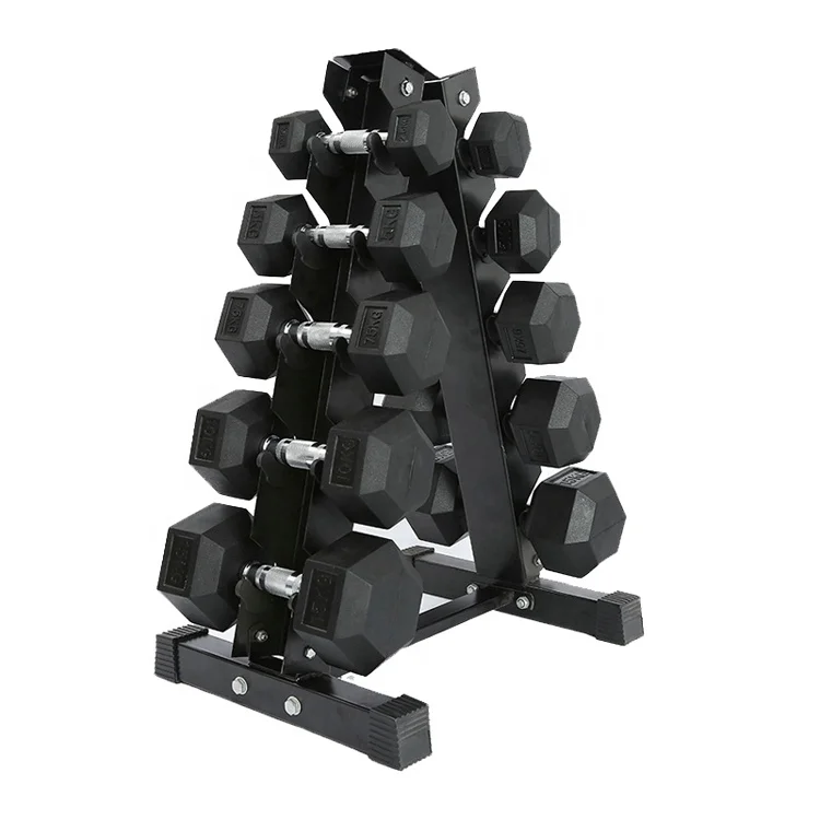 Ironhawk Custom Free Weight Gym Dumbbell Set 3-100LB 1-50KG Metal Handle Cast Iron Rubber Hexagon Dumbbell