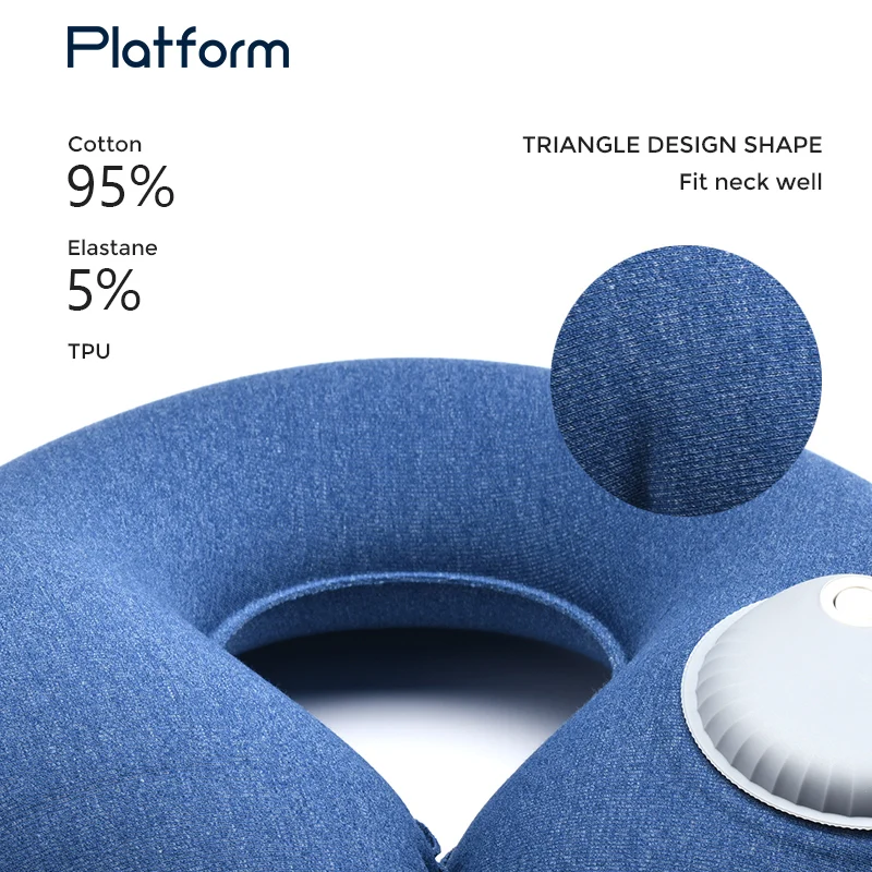 
Printed U shape inflatable neck pillow Foldable Inflating Light Weight Inflatable Pillow 