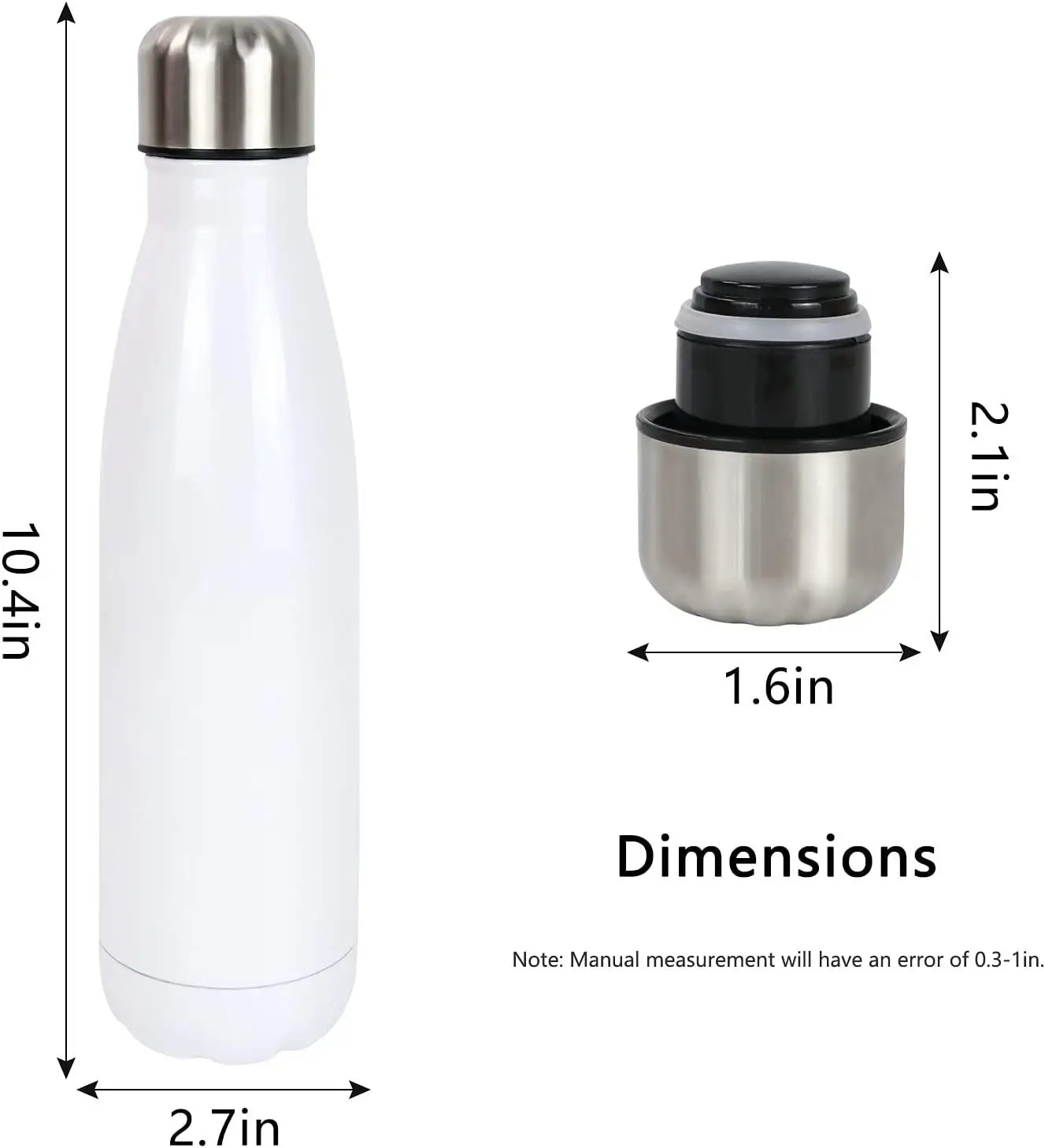 500ML Cola Shaped water bottle Vacuum Insulated Travel Water Bottle Stainless Steel Vacuum Flask Cup Sports Bicycle Water Bottle
