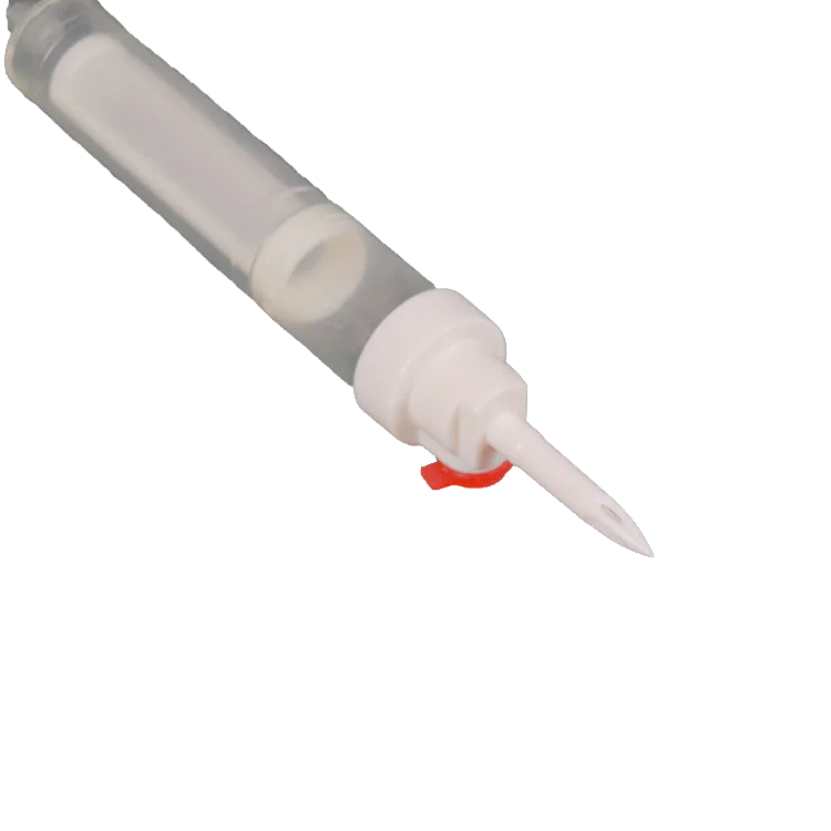 Отдельные части одноразового набора для переливания крови, капельная камера