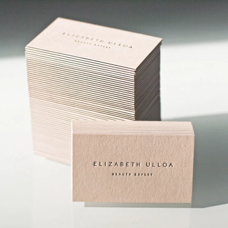 Custom Creative Cutter Letterpress 600Gsm Pink Paper Personal Business Card
