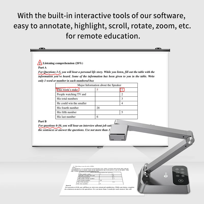 18MP 30FPS A3 Visual presenter with MIC