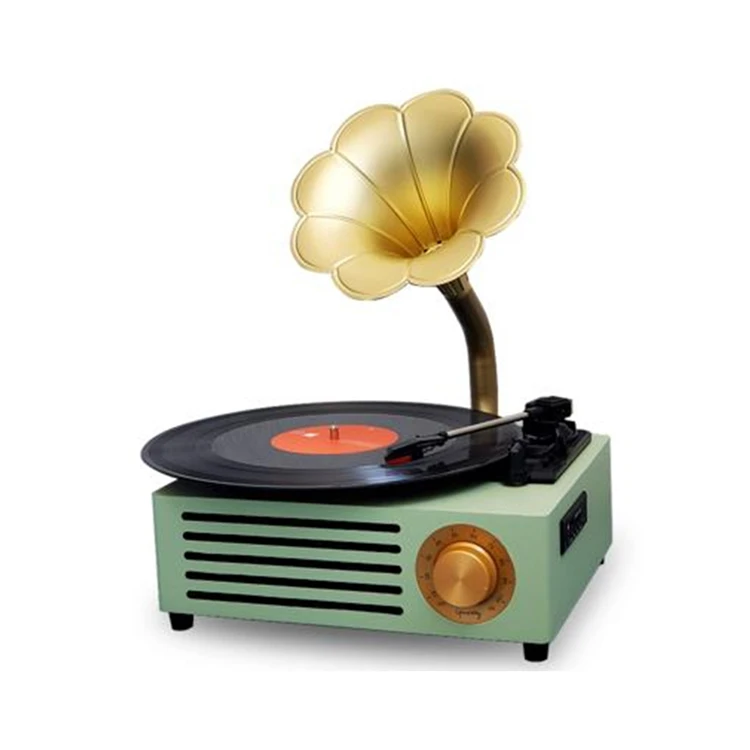 Wholesale Retro Wooden Turntable Vinyl Record Player Phonograph Built-in 3 Speakers