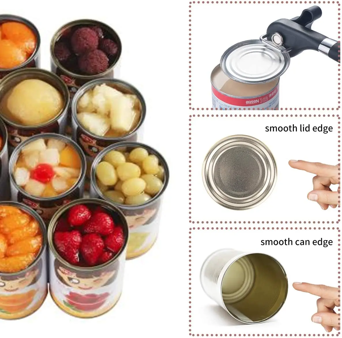 Ручной консервный нож без царапин с гладкой кромкой безопасный ручной консервный нож сверхмощный безопасный консервный нож из нержавеющей стали для разрезания консервных ножей