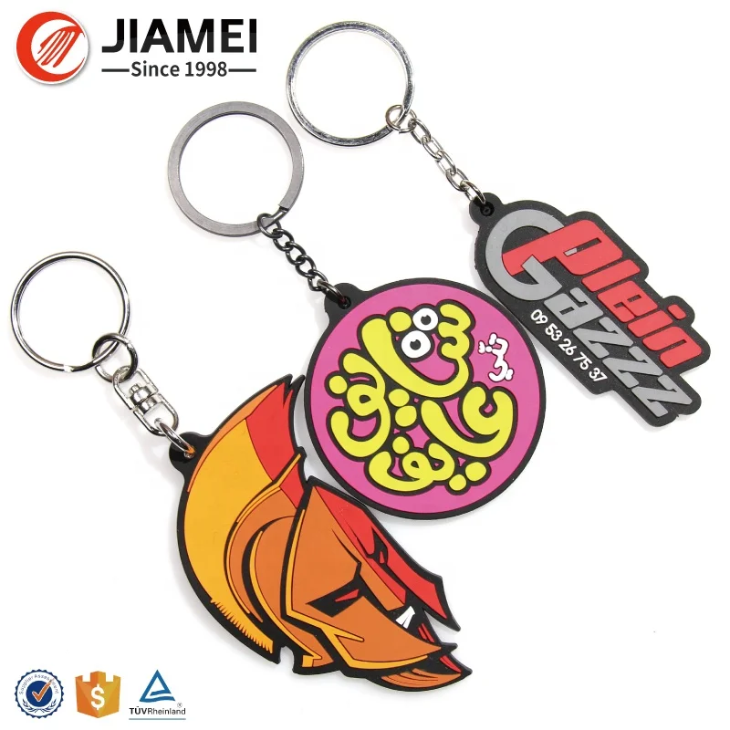 Wholesaler Customized Silicone 3D logo Key Chain Rubber Soft PVC Keychain for Promotion Gifts