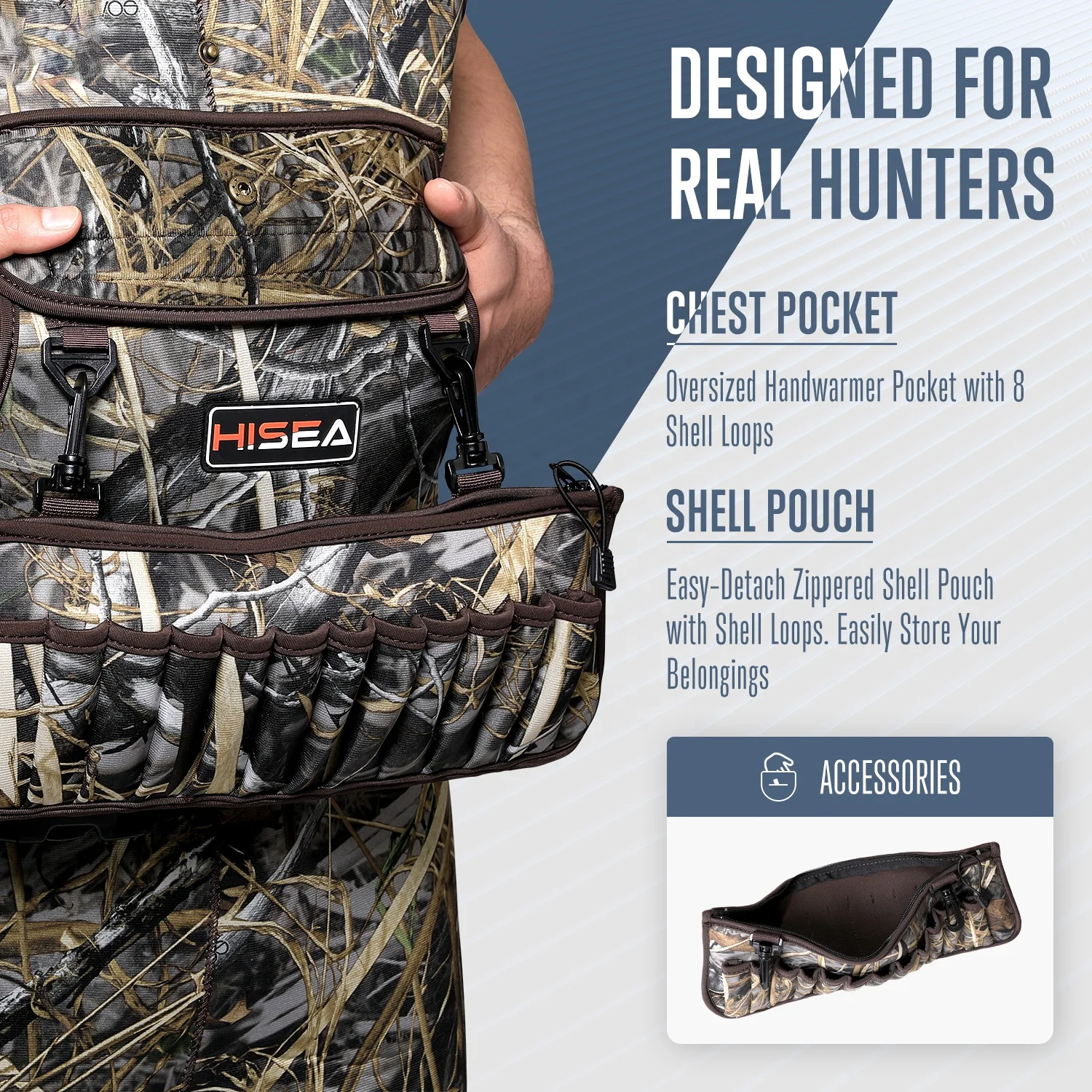 Heated Hunting Waders Neoprene Camo Chest Waders for Men with 1600 Gram Insulated Rubber Boots Durable & Warm