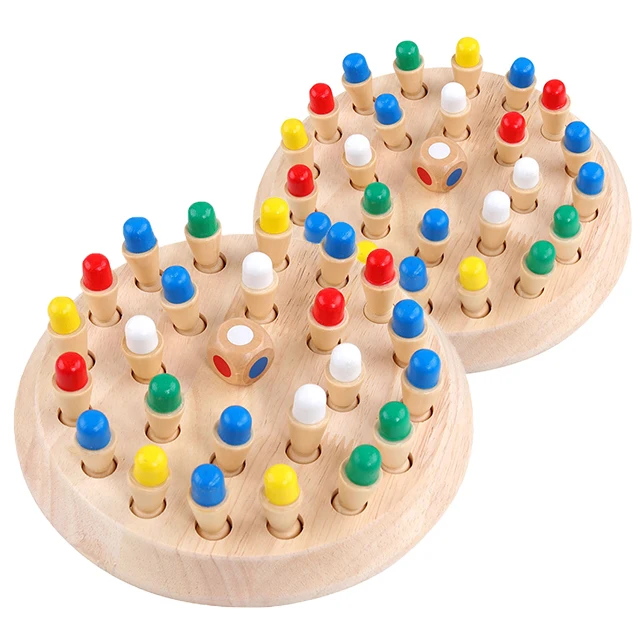 Лидер продаж, детская развивающая деревянная игрушка Монтессори, игра с памятью, спички, цветные Обучающие Настольные игры для детей