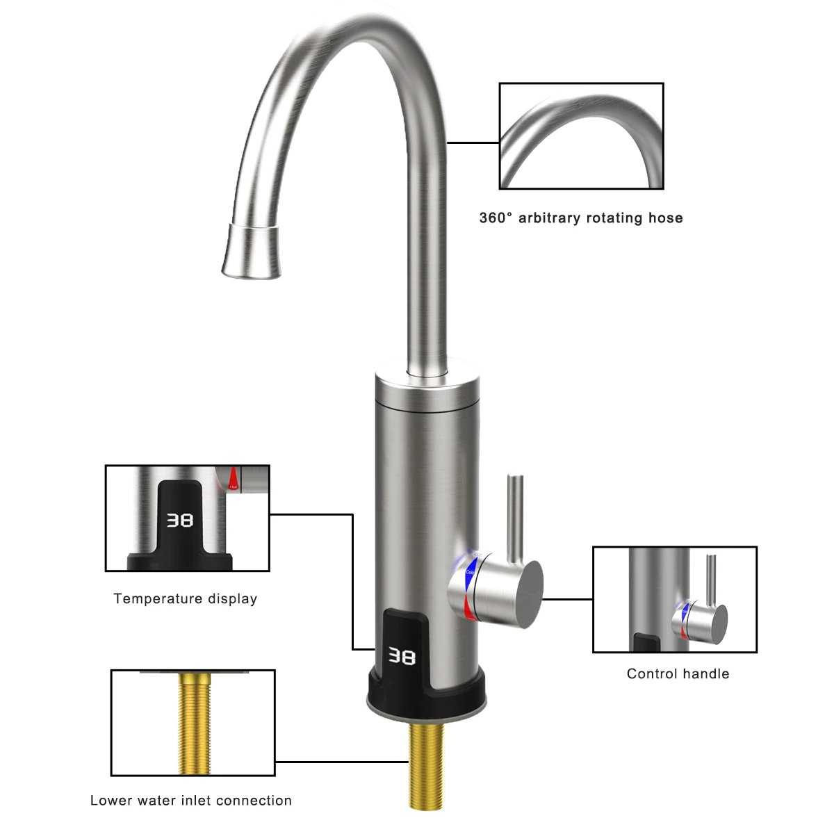 
Multifunctional 304 Stainless Steel Electric Instant Heating Water Faucet For instant hot water tap 