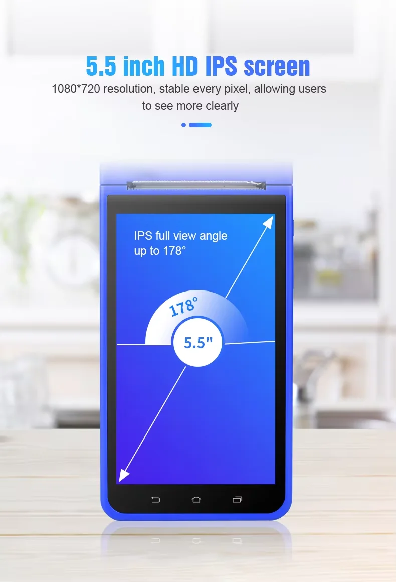 Newest 5.5 Inch 8 inch handheld Portable All In One Wifi Android Pos System Mobile Phone Terminal With Barcode Scanner Printer
