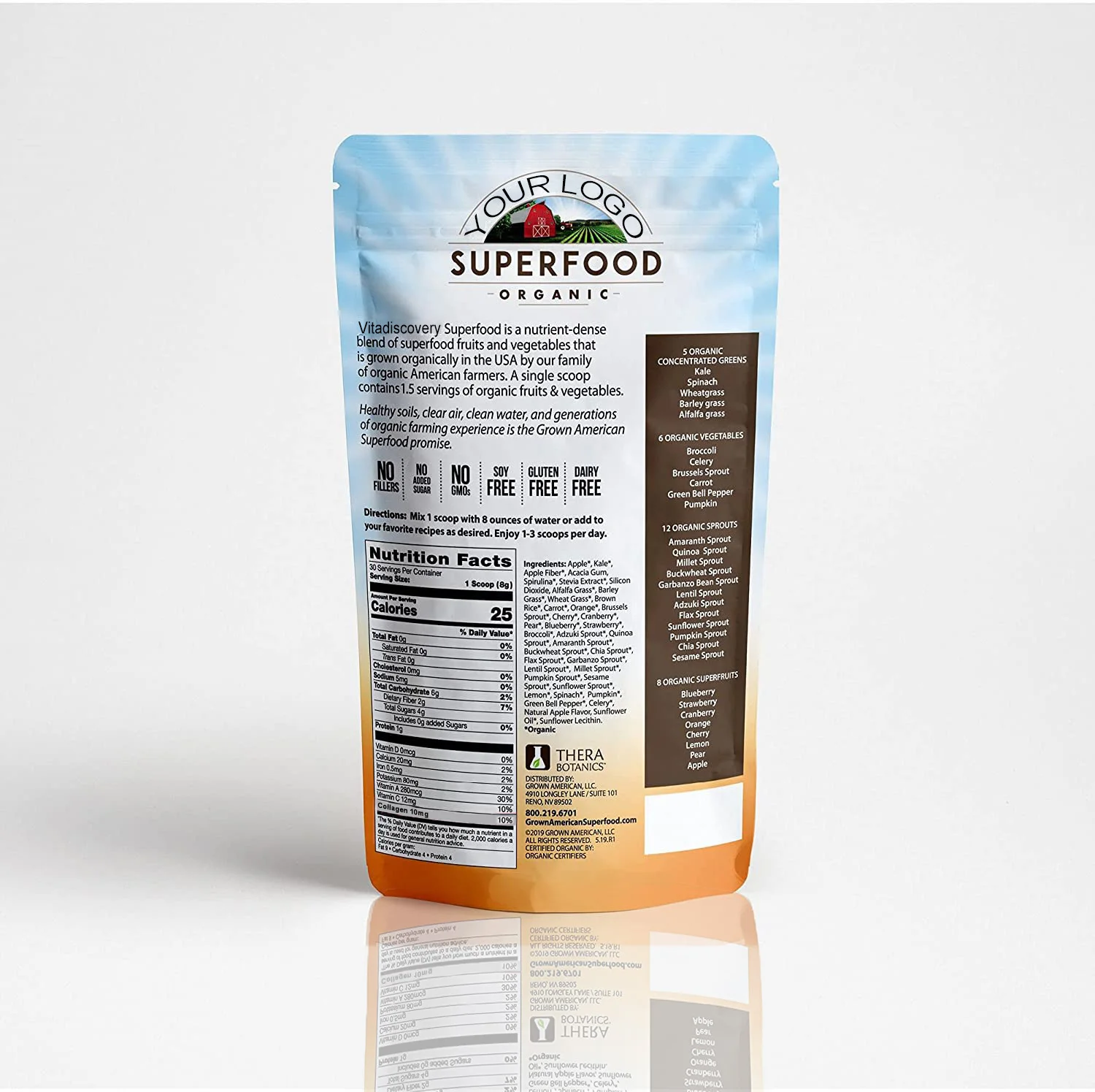 Индивидуальная формула, органический коллаген для веганов, суперпищевой порошок, повышающий энергию