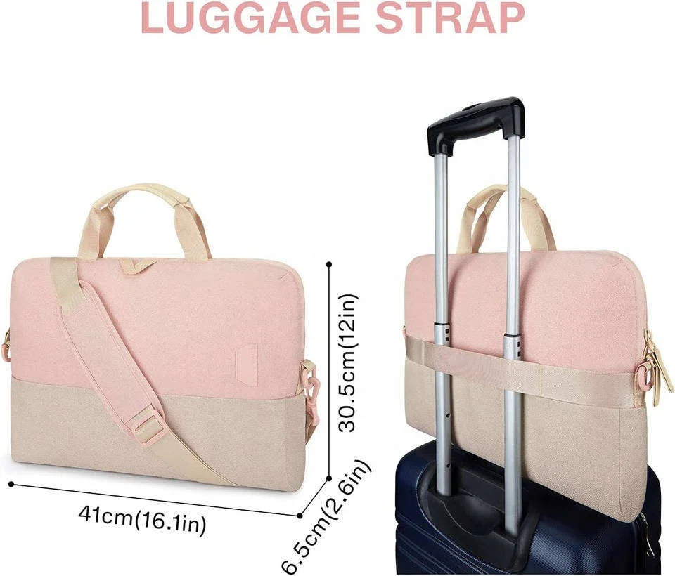 Custom Logo OEM Portable Waterproof Polyester Computer Bag Ladies Business Travel Shoulder Briefcase Office Bag