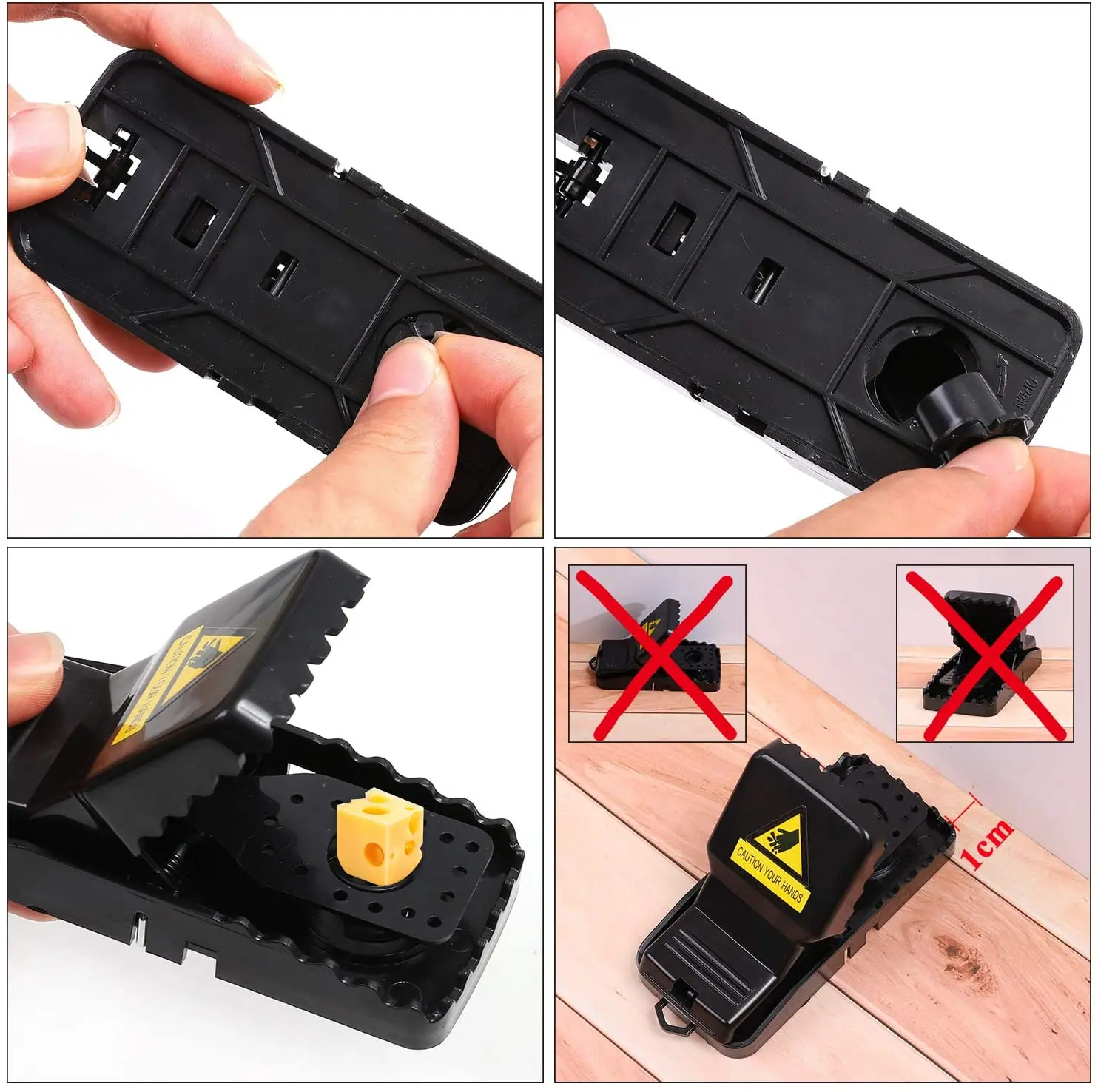 Black Disposable Pest control Snap Trap Rat Traps Plastic Black Mouse Trap for Home