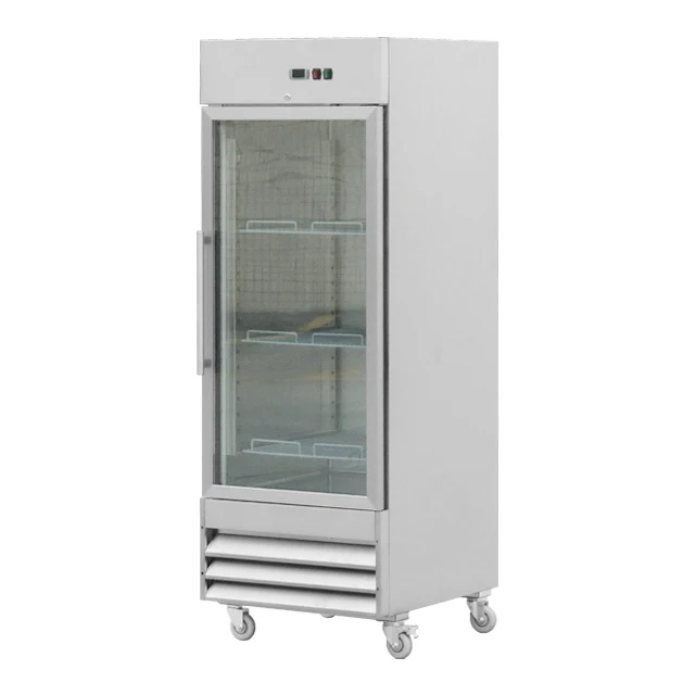 Restaurant Kitchen Equipment American Style Single Glass Door Meat Food Fresh Stainless Steel Upright Refrigerator & Chiller