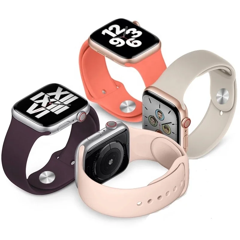 WOWCASE Classic Silicone band strap for Apple Watch band series 7 6 5 4 3 SE for Apple Watch band strap 38 40 41 42 44 45 mm