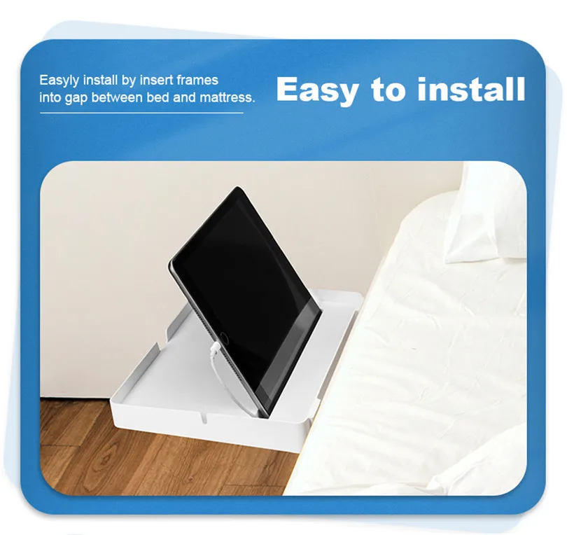 Space Saving Bedside Storage Foldable Bedside Plastic Shelf