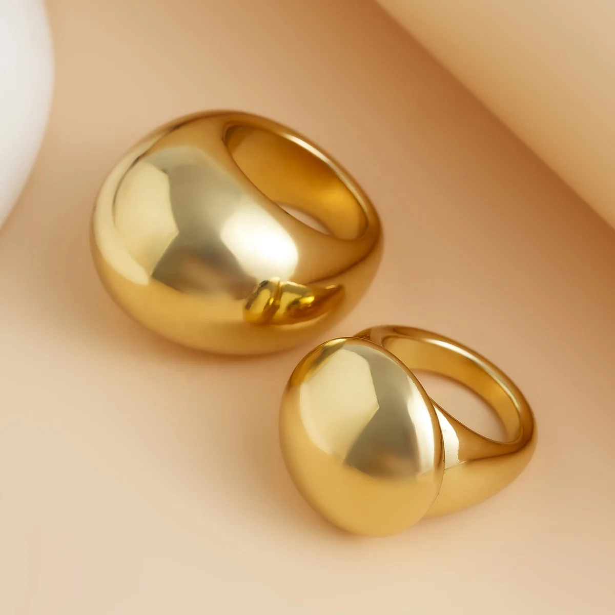 2 Pieces Smooth Surface Rings Set for Women Trendy Lady Stackable Finger Rings on Hand Accessories Female 2024 Jewelry Girl Gift