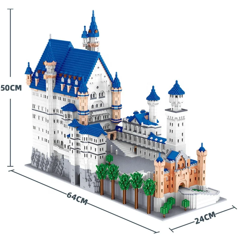 Новоприбывший Германия Schloss Neuschwanstein культура мини-кирпич Детский конструктор игрушка для взрослых и детей подарок