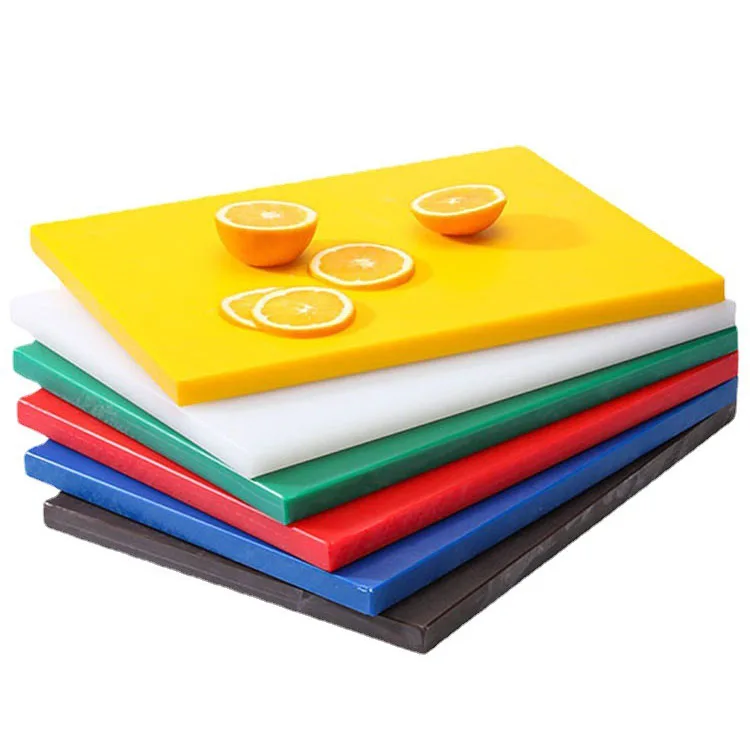 Wholesale Price Custom Eco-friendly HDPE Cutting Board Rectangle Plastic Colour  Chopping Blocks for Vegetables & Fruits Kitchen