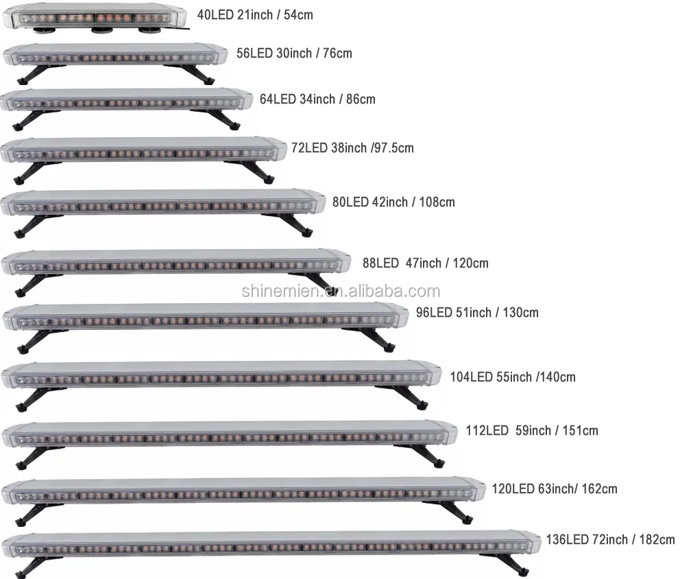 
40 56 72 88 80 96 104 112 LED Emergency Warning Strobe Light Bar Visor Response Lamps 