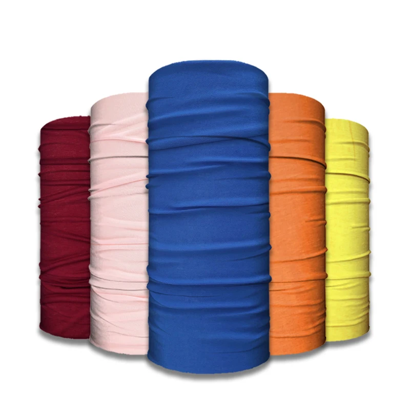 solid color neck gaiter seamless tube tubular bandana custom design scarf face cover facemask