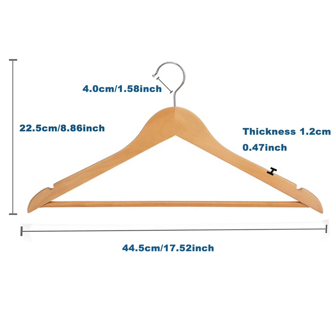 Grade A mixed hard wood factories more than 23 years Heavy Duty wooden clothes hanger wooden suit coat hangers