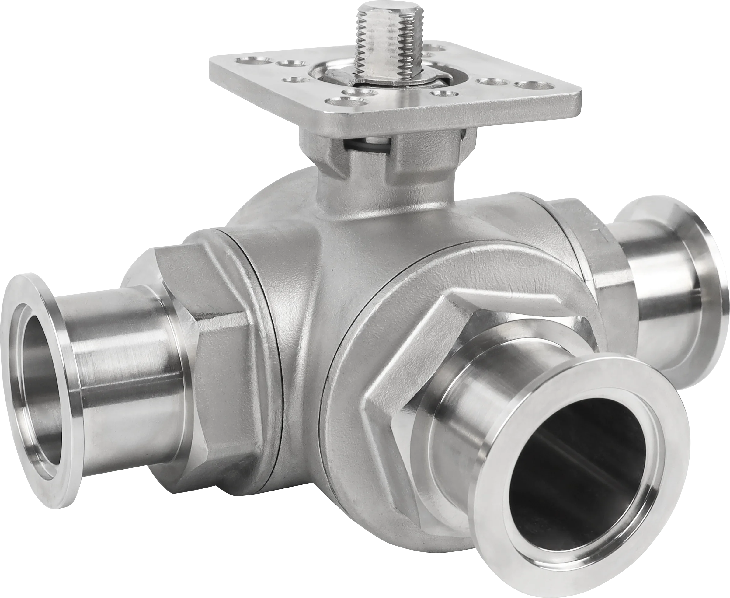 High Pressure Sanitary 3way Tri Clamp Vacuum Manual Pneumatic Ball Valve chuck joint quick contact negative pressure for wine