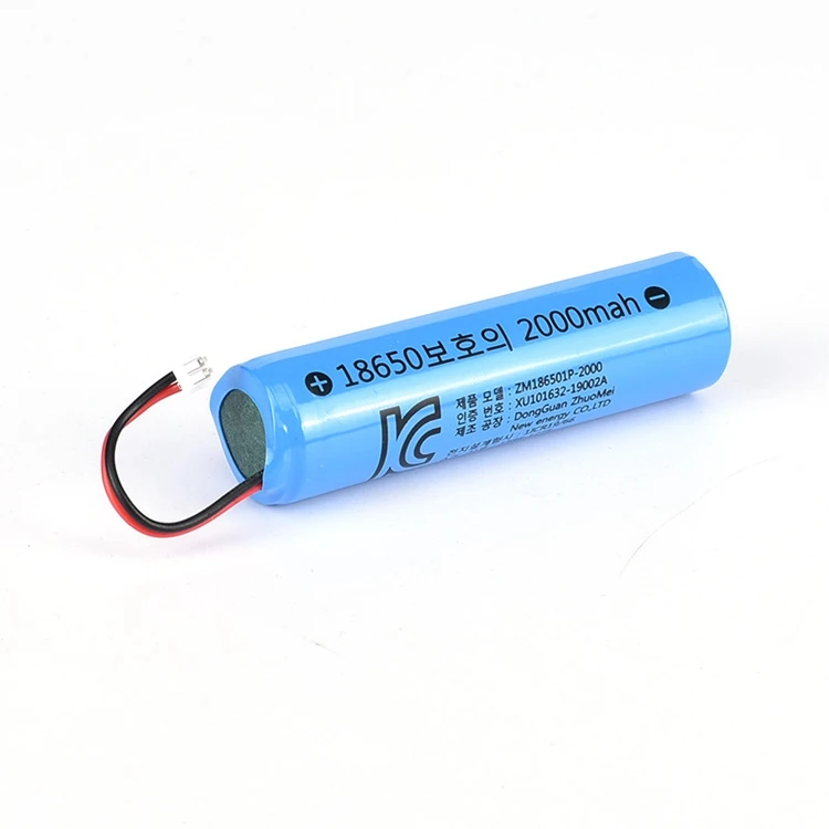 kc certificate 18650 battery 3.7v 2000mah rechargeable lithium ion batteries