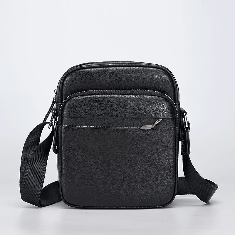 Wholesales custom man shoulder crossbody bags genuine leather luxury man sling handbags custom logo men leather shoulder bag