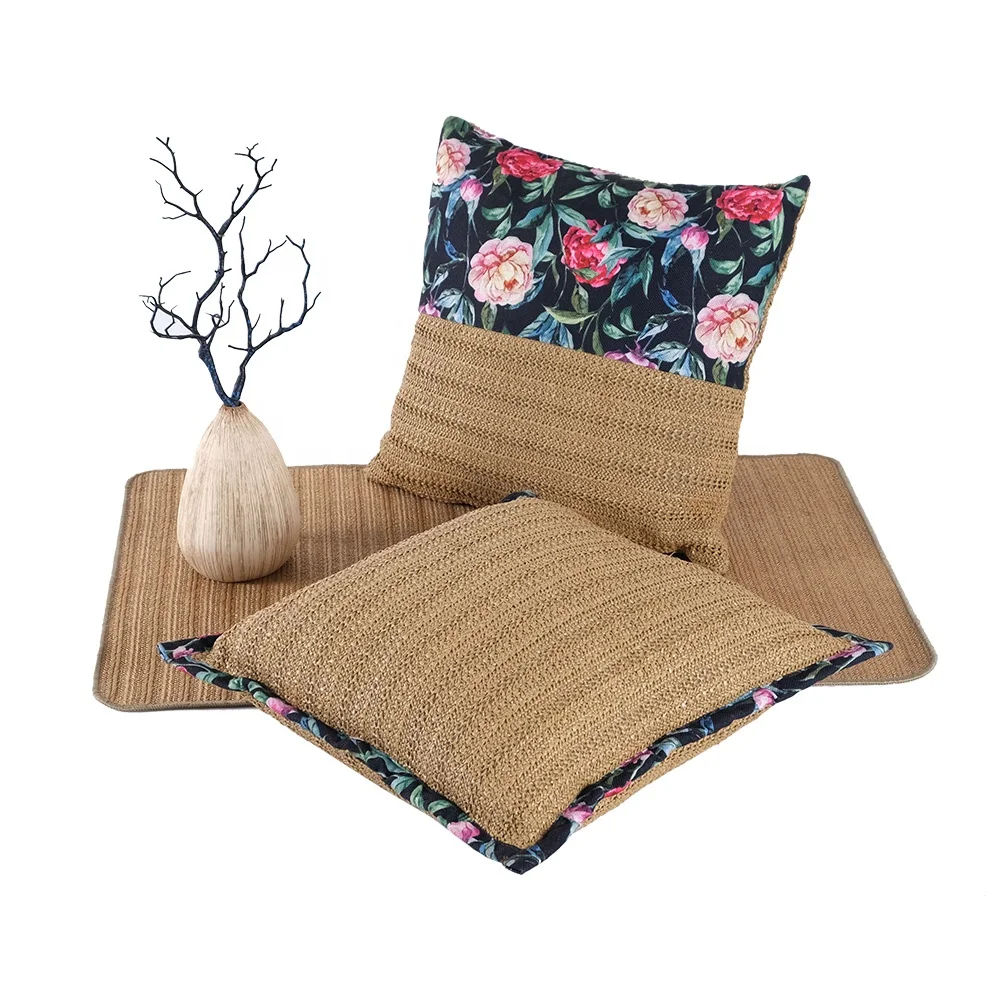 wholesale Factory Manufacture Linen cushion with patterned fabric Handmade Feeling Waterproof Pillow Home Decor Sofa Cushion