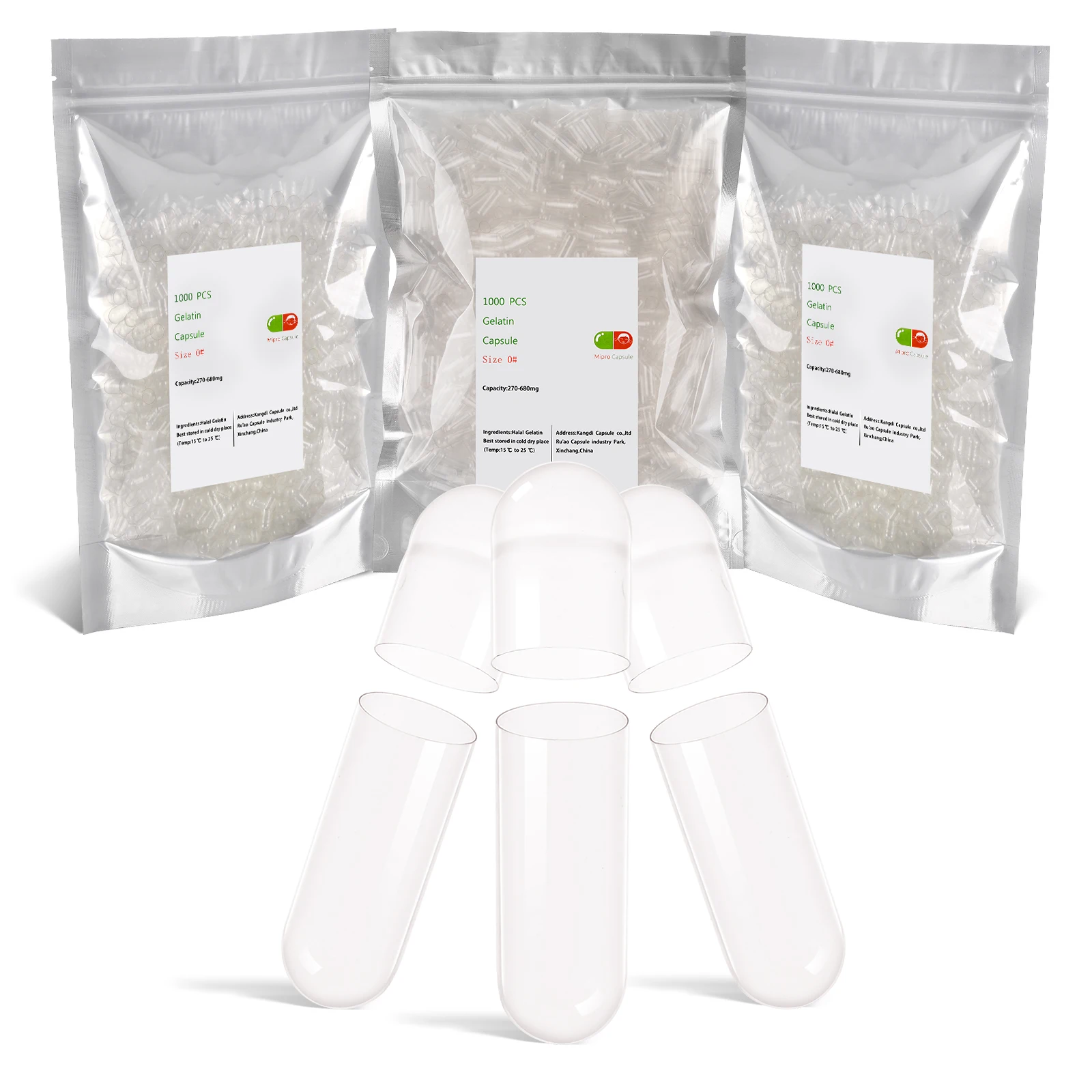 Bulk Wholesale Stock Halal Empty Bovine Gelatin Capsules size 000 00 0 1 2 3 4