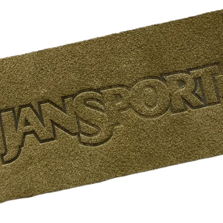 Faux Leather Sew On Labels Custom Heat Press Brand Name Logo Soft Suede Patches for Clothing and Hats and Bags